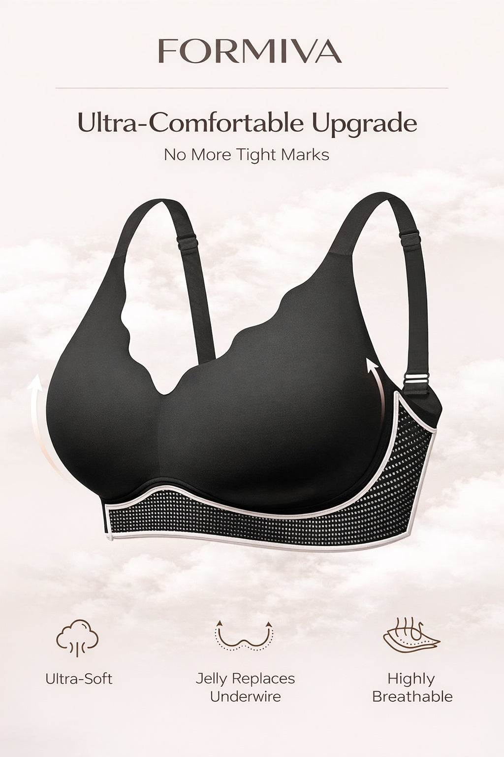 Jelly Bras For Women No Underwire With Support - S-2XL