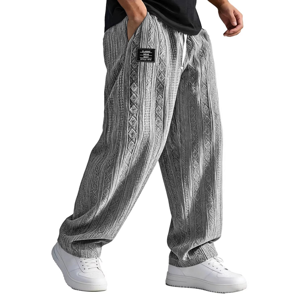 Men's Straight-Leg Lace-Up Casual Pants