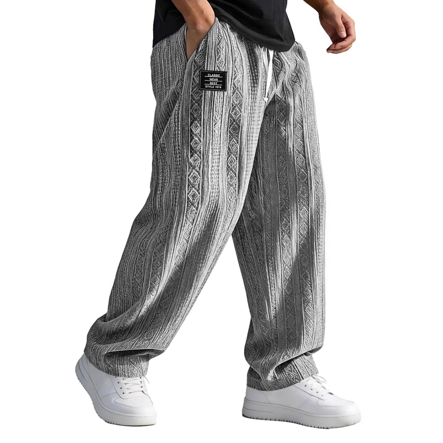 Men's Straight-Leg Lace-Up Casual Pants