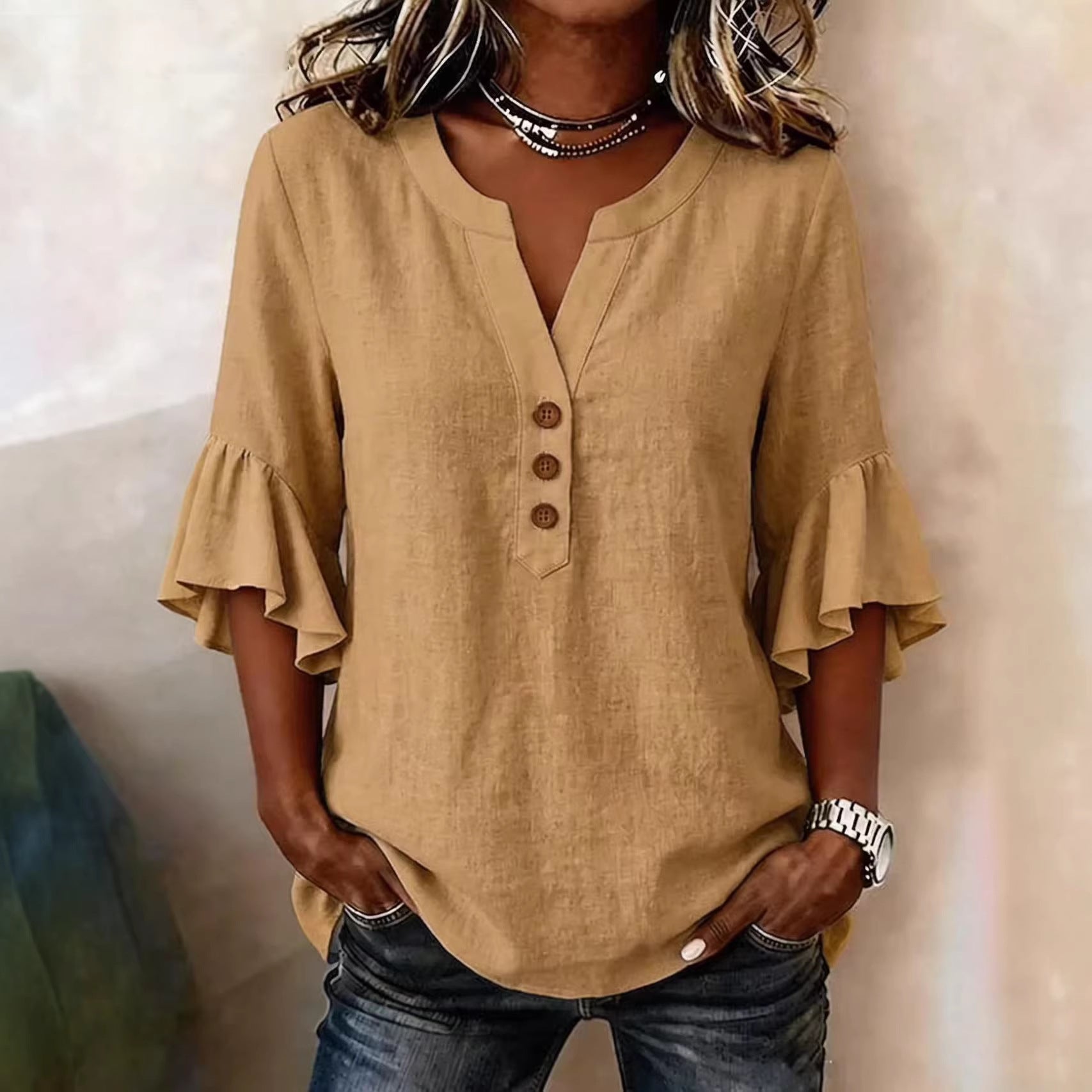 Women's Oversized Relaxed-Fit Blouse