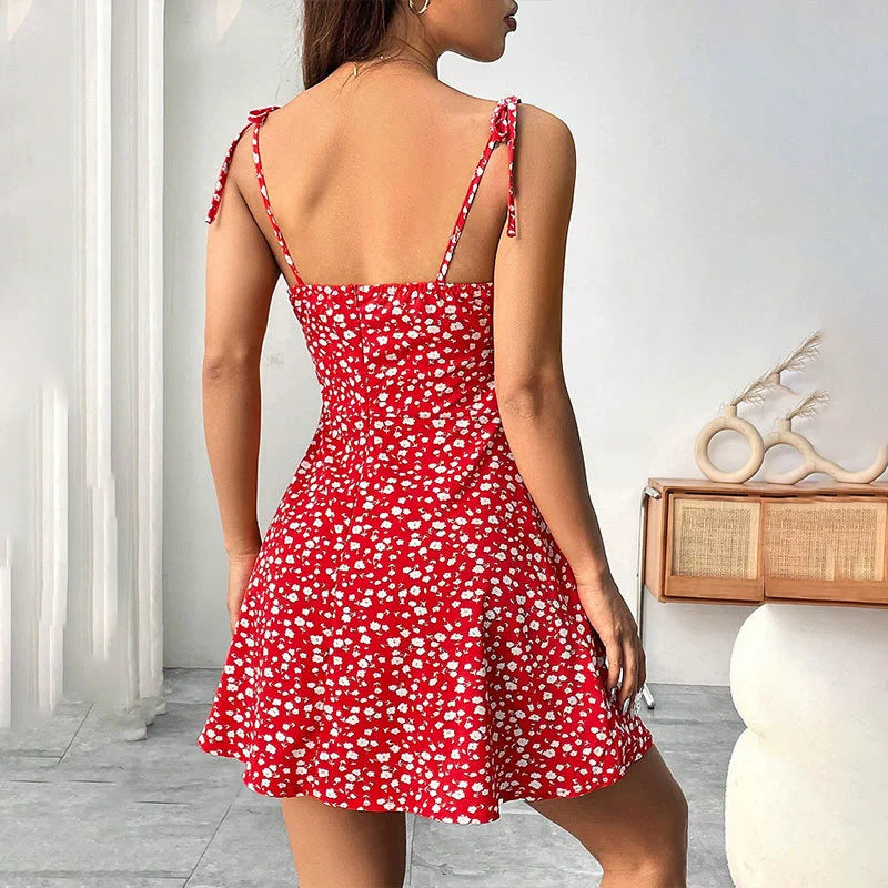 Floral Print Dress Summer Sweet A