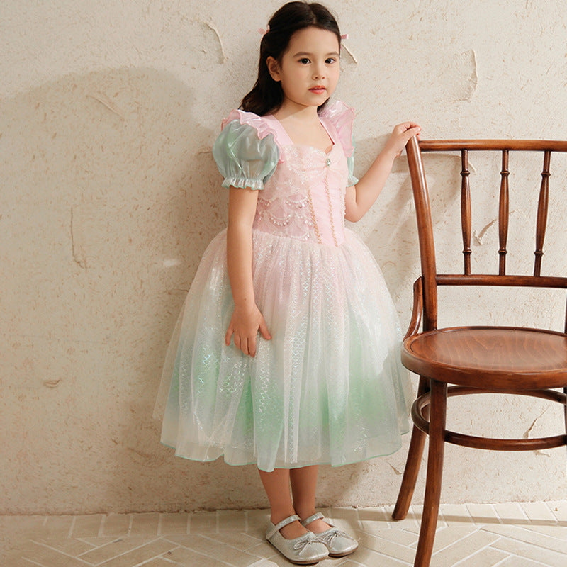 Dresses Of Bride Fellow Kids Little Girl Wedding Girls Birthday Skirt Banquet Small Gauze Skirt