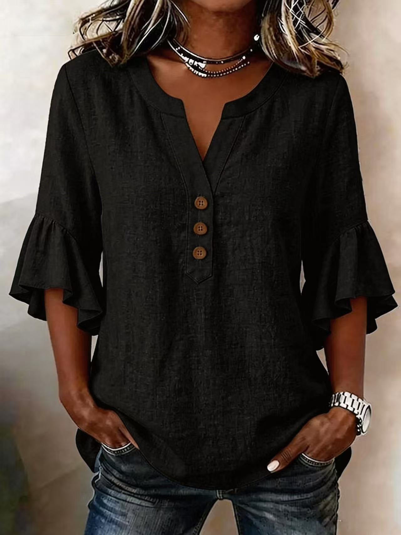 Women's Oversized Relaxed-Fit Blouse
