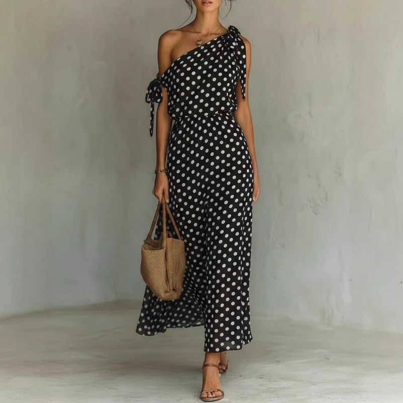 Women's Polka Dot Off-Shoulder Dress