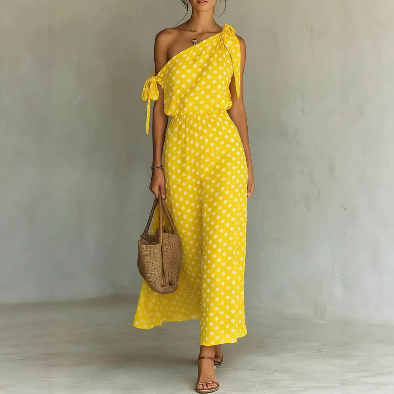 Women's Polka Dot Off-Shoulder Dress