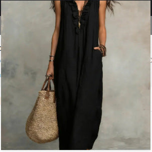Women's Ruffled A-Line Midi Dress