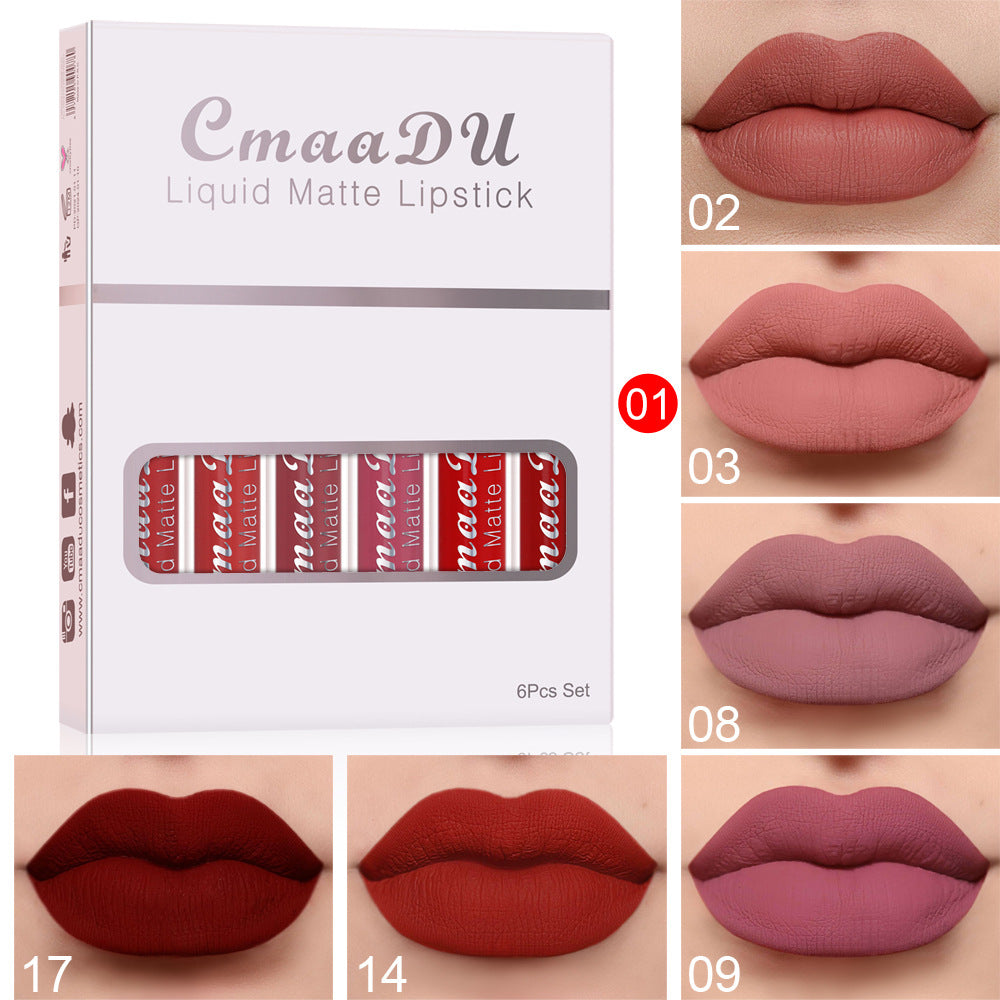Matte Waterproof Long-Lasting Lip Gloss – Set of 6