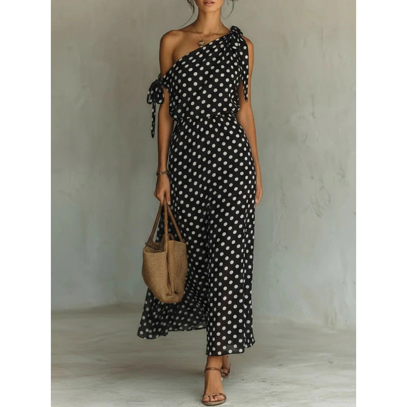 Women's Polka Dot Off-Shoulder Dress