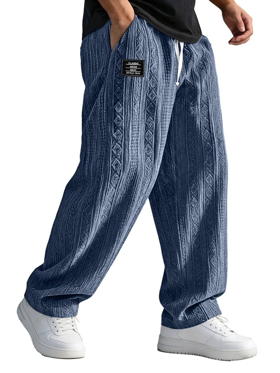 Men's Straight-Leg Lace-Up Casual Pants
