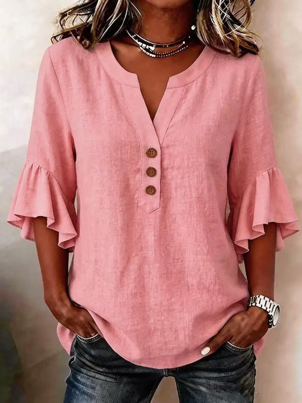 Women's Oversized Relaxed-Fit Blouse