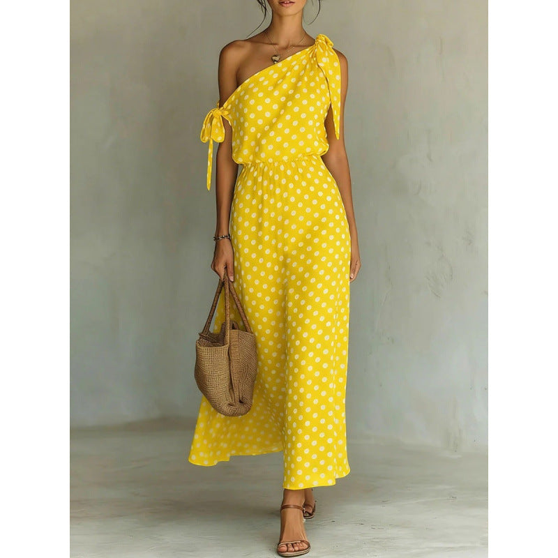 Women's Polka Dot Off-Shoulder Dress