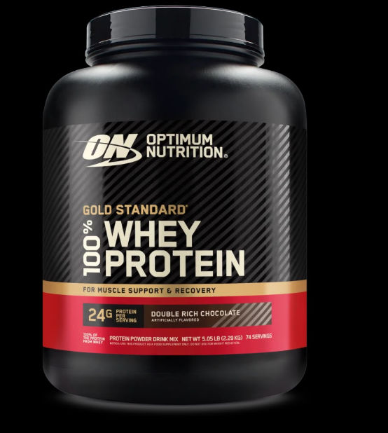 Optimum Nutrition Gold Standard 100% Whey Double Rich Chocolate container